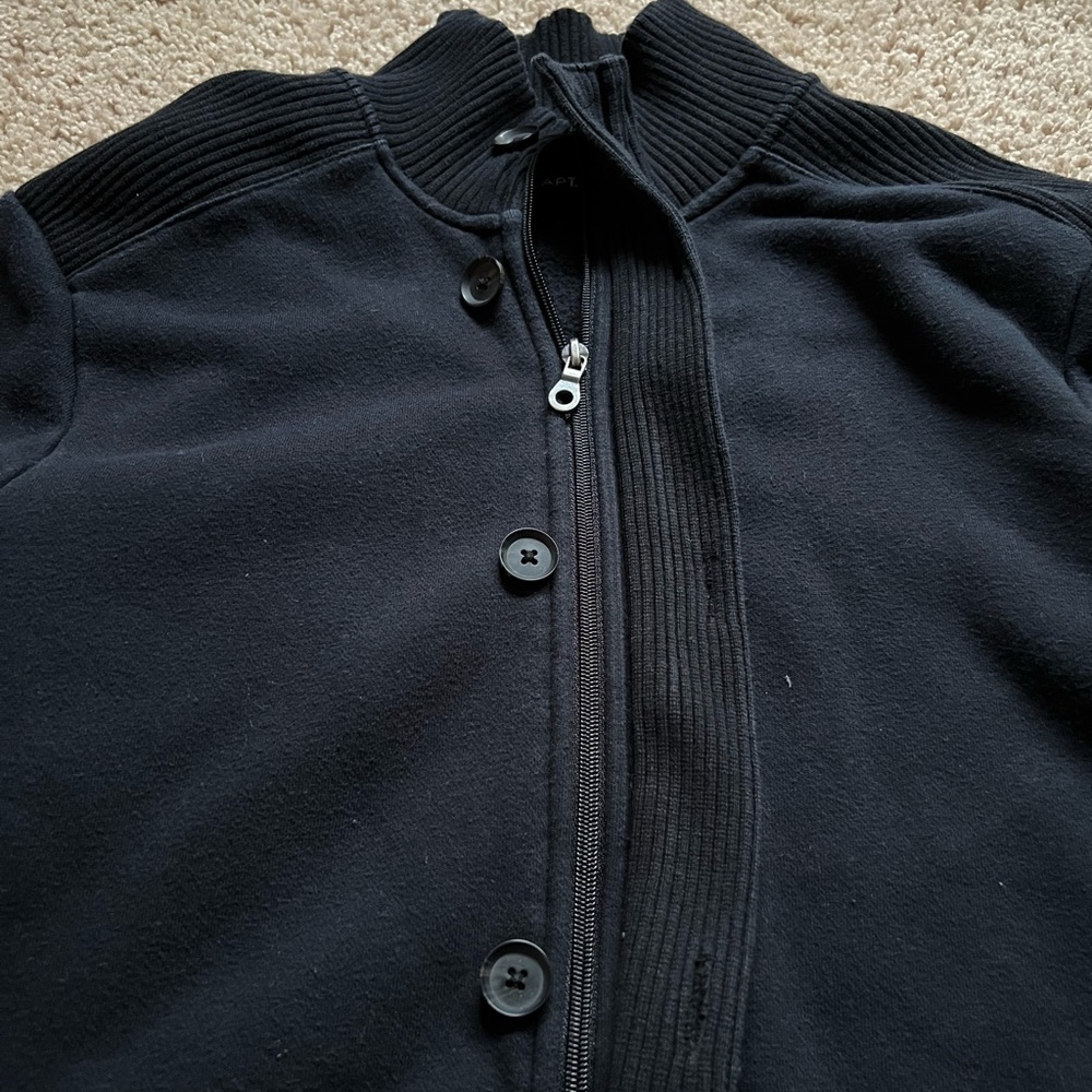 A pt. 9 Jackets & Coats | Apt 9 black Button and Zipper Jacket Men's Size M - Picture 3 of 3